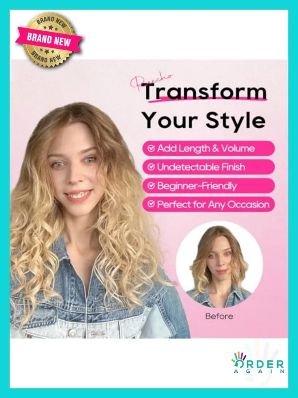 Clip In Curly Hair Extensions 20 Inch 4 Piece Vegan Fiber Lightweight Heat